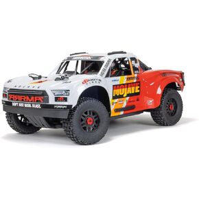 شاحنة ARRMA Mojave RC 4X4 4S BLX بمقياس 1/8 شاحنة صحراوية RTR (البطارية والشاحن غير متضمنة)، أبيض/أحمر ARA4404T1