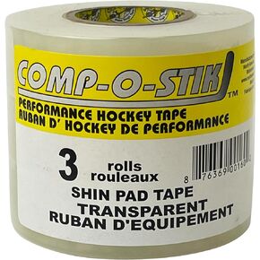 Comp-O-Stik Hockey Tape - 1" Clear, White, Black - 3 Roll Multipacks