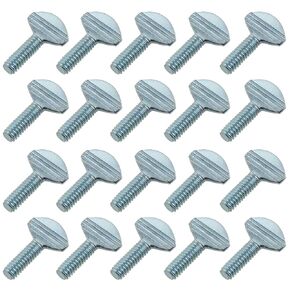 LUORNG 20PCS Silver Carbon Steel Thumb Screw 1/4''-20 x 3/4'' Galvanized Rack Screw