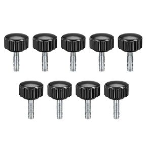 uxcell M5 x 40mm Metric Male Thread Knurled Clamping Knobs Grip Thumb Screw on Type Plastic Threaded Hand Bolt Knobs Black 9 Pcs