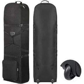 حقيبة سفر Gloserin للجولف مع عجلات، غطاء سفر خفيف الوزن ومحمول لنادي الجولف مثالي لشركات الطيران، 900D أكسفورد عالي التحمل مقاوم للاهتراء، ناعم الجوانب قابل للطي لسهولة التخزين in Kuwait