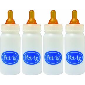 Pet-Ag Nurser Bottle - 4 oz, Pack of 4 - Promotes the Natural Feeding of Liquids - Designed for Larger Animals - Durable & Easy to Clean
