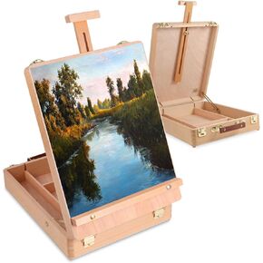 Tabletop Easel for Painting,Adjustable Desktop Art Easel,Beech Wood Painting Easel,Suitable for Oil Painting, Sketching, and Watercolor Painting