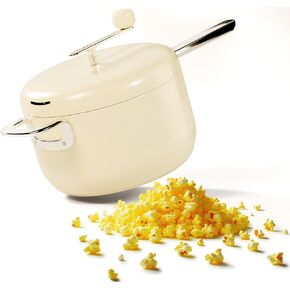 Popsmith Popcorn Popper in Butter - 6 Quart Stovetop Popcorn Machine - Stainless Steel Popcorn Maker Compatible with All Stovetops