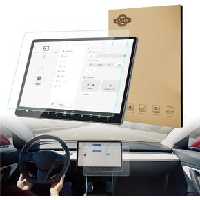 RedANGEL Tesla Model S/X screen protector anti glare and anti fingerprint center console touch screen tempered glass anti scratch protective film
