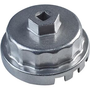 Oil Filter Wrench, Oil Filter Removal Tool Compatible with Toyota Lexus Camry RAV4 Tundra Highlander for 2.5 2.7 3.5 4.0 4.6 5.7L Engines with Cartridge Style Filter Housings 64mm 14 Flute (Silver)