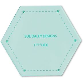 SUE DALEY DESIGNS Hexagon Template Patchwork with BUSYFINGERS EPP English Paper Piecing (1 1/2 inch)