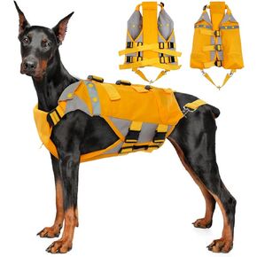 سترة نجاة للكلاب من bonaweite، سترة نجاة عالية الوضوح للكلاب، منقذة للحياة للكلاب، حافظة حياة الجرو مع تعويم عالي لركوب القوارب السباحة، ملابس سباحة خفيفة الوزن لحياة الحيوانات الأليفة للكلاب الصغيرة والمتوسطة والكبيرة in Kuwait