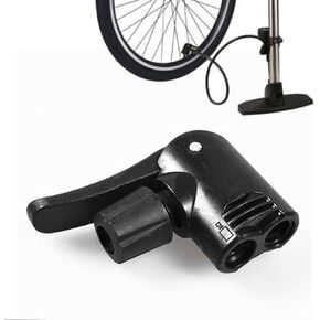 Black Pump Adapter Valve, 3 in 1 Replacement Dual Head Air Pump Adapter Valve Bicycle Bike Cycle Tyre Tube Pump Adapter，Bike Floor Pumps, Bike Floor Pumps, Sports and Outdoors