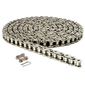 Jeremywell 41NP Nickel Plated Roller Chain 4 Feet with 1 Connecting Link, Heat Treated, Corrosion Resistant, Eliminates Stress Cracking, unwanted wear, and Easy Corrosion