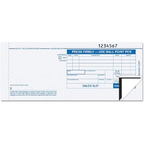 TOPS 38538 Credit Card Sales Slip, 7 7/8 x 3-1/4, Three-Part Carbonless, 100 Forms