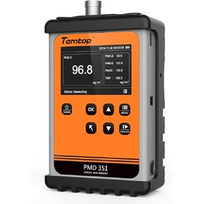 Temtop Particle Counter Aerosol Dust Monitor Handheld Laser Air Quality Detector PM Sensor Air Pollution Monitor Professional Yet Affordable PM1.0 PM2.5 PM4.0 PM10 TSP PMD 351