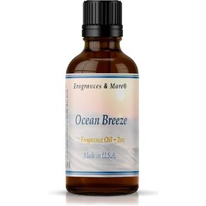 عطور والمزيد زيت معطر بنسيم المحيط - زيت عطري ممتاز لتعزيز صناعة الصابون والشموع ومنتجات الاستحمام والجسم وروائح المنزل والمكتب والعلاج العطري - زجاجة زجاجية كهرمانية سعة 2 أونصة (60 مل)
