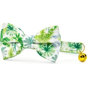 Bow Tie Cat Collar Set,Yellow Chrysanthemum, Wedding/Birthday Gift for Cat, Summer Flower, Cat Accessories, XS (8" - 13")