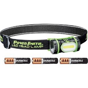 Head lamp 150 Lumen LED Weatherproof Rotatable with Adjustable Head Band, Rotating Head, High/Low/Flashing White Light, 18 Hour Run Time, and 3 AAA Batteries