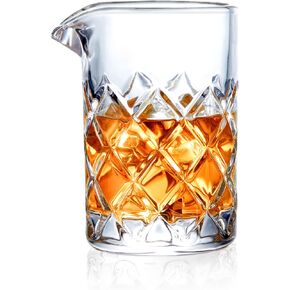 KITESSENSU Bar Cocktail Mixing Glass, Seamless Cocktail Pitcher for Stirred Cocktail with Weighted Bottom, Old Fashioned Bartender Accessory and Tool - 18oz 530ml