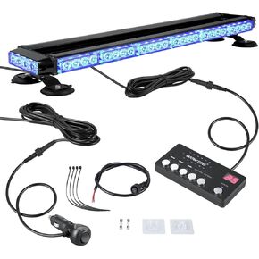 WOWTOU Rooftop Safety Flashing 56 LED Amber Strobe Light Bar for Tow Trucks Construction Vehicles Snow Plows, Strong Magnetic Emergency Warning Beacon Lights with Control Panel