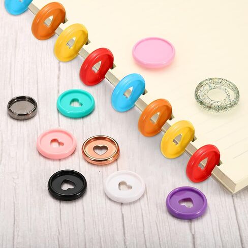 PATIKIL 24mm Plastic Book Binding Discs, 22 Pack Discbound Expansion Discs Heart Binder Rings for DIY Notebook Planner, Shine Pink in Saudi Arabia
