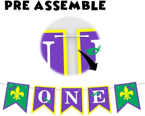 أقنعة ماردي غرا التنكرية واحدة باللون الأرجواني والأخضر الذهبي راية خلفية تاج موضوع ديكور ديكورات لحفلات ماردي غرا كرنفال نيو أورليانز حفلة عيد الميلاد الأول لوازم الحفلات الخلفية in Kuwait