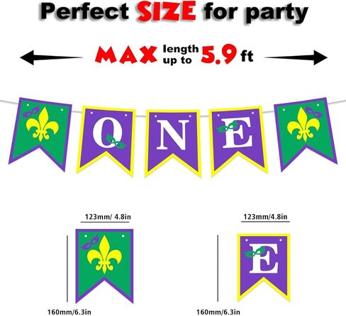 أقنعة ماردي غرا التنكرية واحدة باللون الأرجواني والأخضر الذهبي راية خلفية تاج موضوع ديكور ديكورات لحفلات ماردي غرا كرنفال نيو أورليانز حفلة عيد الميلاد الأول لوازم الحفلات الخلفية in Kuwait