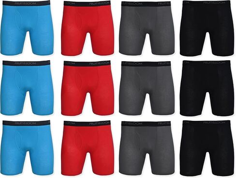 Fruit of the Loom Men's Cotton Performance Boxer Briefs (12 Pack) in Saudi Arabia