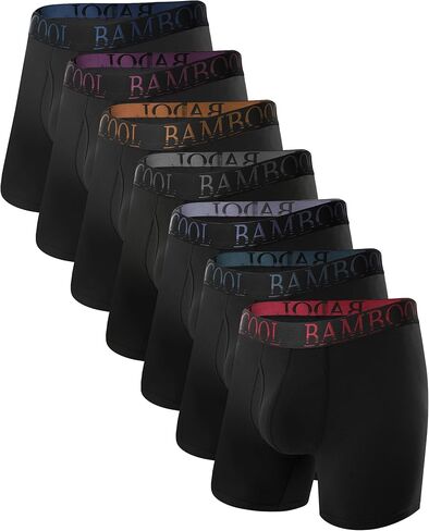 BAMBOO COOL Men’s Underwear Boxer Briefs 7-Pack Breathable and Soft with Fly Underwear for Men in Kuwait
