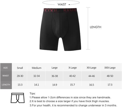 BAMBOO COOL Men’s Underwear Boxer Briefs 7-Pack Breathable and Soft with Fly Underwear for Men in Kuwait