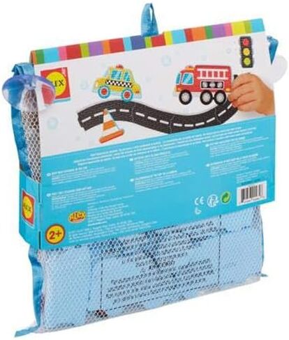 Alex Toys Foam Bath Stickers for Toddlers, 38-Piece Vehicle Tub Stickers Stick to Tub Wall - Foam Bath Toys for Kids Ages 1-3 Toddler Bath Toys for Boys Cars Trucks Bus, Mesh Storage Bag in Saudi Arabia
