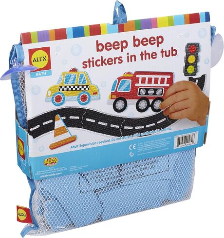 Alex Toys Foam Bath Stickers for Toddlers, 38-Piece Vehicle Tub Stickers Stick to Tub Wall - Foam Bath Toys for Kids Ages 1-3 Toddler Bath Toys for Boys Cars Trucks Bus, Mesh Storage Bag in Saudi Arabia