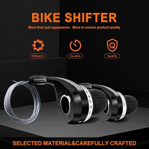 RainFlowwer 3x7 Speed Bicycle Twist Shifter Bike Shift Lever and 1 Pair Non-Slip Rubber Bike Handle Bar Grips for Mountain Bicycle in Saudi Arabia