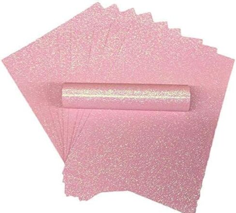 Iridescent Pink Glitter Card A4 Sparkly Soft Touch Non Shed 250gsm / 100lb Cover Card Stock 10 Sheets in Saudi Arabia