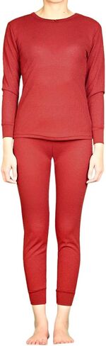 LAVRA Women's Cotton Thermal Sets Waffle Long John Insulated Underwear Top & Pants Pajama in Saudi Arabia