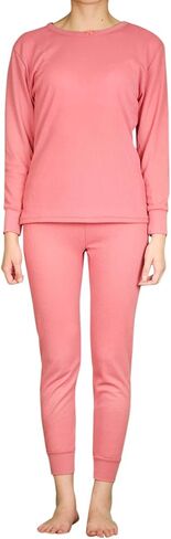LAVRA Women's Cotton Thermal Sets Waffle Long John Insulated Underwear Top & Pants Pajama in Saudi Arabia