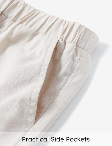 PATPAT Girls Clothing Set Linen Sleeveless Button Back Tank Crop Tops and Wide-Leg Ankle Pants with Pocket Outfits in Saudi Arabia