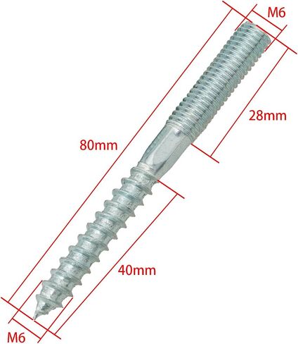 FMHXG 4PCS Double Ended Tooth Screw Plum Slot Single Point Self Tapping Double Ended Hook Bolt Galvanized Carbon Steel Machine Screw for Iron Outdoor or Household Furniture Staircase Column M10x100 in Saudi Arabia