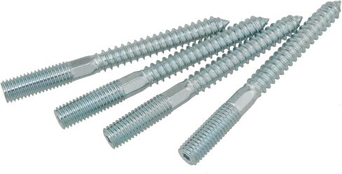 FMHXG 4 قطع برغي ذو نهاية مزدوجة للأسنان وفتحة البرقوق نقطة واحدة ذاتية التنصت ذات نهاية مزدوجة مسمار خطاف مجلفن من الصلب الكربوني للحديد في الهواء الطلق أو الأثاث المنزلي عمود الدرج M10x100 in Kuwait