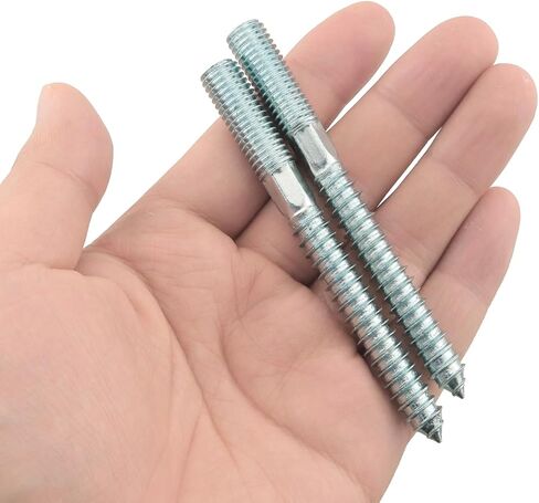 FMHXG 4 قطع برغي ذو نهاية مزدوجة للأسنان وفتحة البرقوق نقطة واحدة ذاتية التنصت ذات نهاية مزدوجة مسمار خطاف مجلفن من الصلب الكربوني للحديد في الهواء الطلق أو الأثاث المنزلي عمود الدرج M10x100 in Kuwait