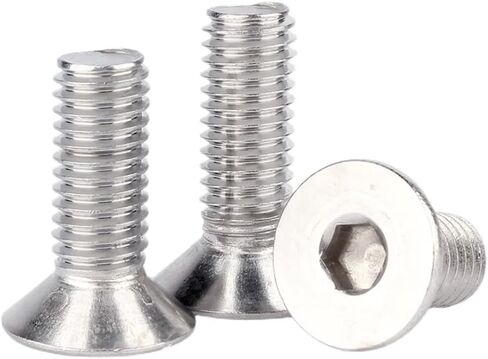 M4-0.7 * 6 مم مسامير غطاء مقبس الرأس المسطح، M4x6mm برغي رأس مسطح، مسامير غاطسة من الفولاذ المقاوم للصدأ، برغي خيط كامل، نوع محرك Allen Hex Drive، لمسة نهائية لامعة، خيط خشن UNC (M4*6mm-100pcs) in Kuwait