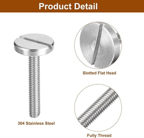 uxcell M4x20mm Slotted Round Large Flat Head Screws, 5pcs 304 Stainless Steel Slotted Decoration Screws in Saudi Arabia