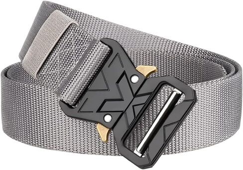 LOS ANDES Nylon Belt, Military Tactical Belts Breathable Webbing Canvas Belt with Plastic Buckle for Pants Size Below 46" in Saudi Arabia