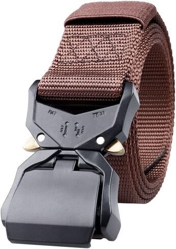 LOS ANDES Nylon Belt, Military Tactical Belts Breathable Webbing Canvas Belt with Plastic Buckle for Pants Size Below 46" in Saudi Arabia