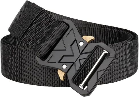LOS ANDES Nylon Belt, Military Tactical Belts Breathable Webbing Canvas Belt with Plastic Buckle for Pants Size Below 46" in Saudi Arabia