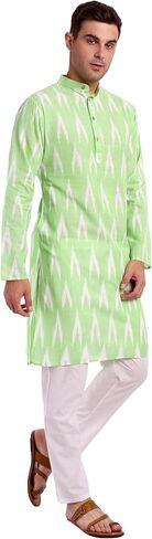 SKAVIJ Men's Cotton Kurta Pajama Set Indian Ethnic Henley Shirt Long Sleeve and Casual Pants Yoga Outfits in Saudi Arabia
