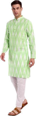 SKAVIJ Men's Cotton Kurta Pajama Set Indian Ethnic Henley Shirt Long Sleeve and Casual Pants Yoga Outfits in Saudi Arabia