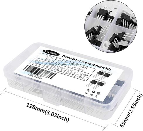 50 Pcs Voltage Regulator, Yiwanson Voltage Regulator Assortment Assorted Kit, LM317T L7805 L7806 L7808 L7809 L7810 L7812 L7815 L7818 L7824, TO-220 Package High Current Positive Voltage Regulator kit in Saudi Arabia