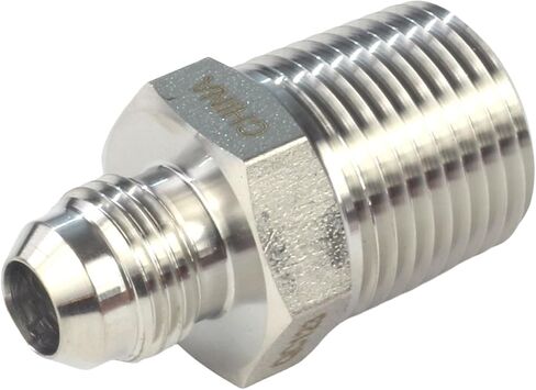 HFS(R) 1/2" NPT Male to 3/8" JIC Male Adapter Flared Tube Fitting Pipe Connector Stainless Steel 304 in Saudi Arabia