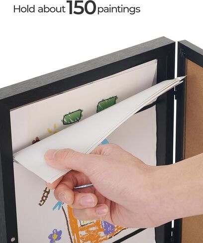 SANGMUCEN 2 Pack 9 "X12" إطارات فنية للأطفال، فتحة أمامية A4 لعرض الأعمال الفنية وتخزينها تحمل 150، إطارات عمل فنية للأطفال قابلة للتغيير للأعمال الفنية للأطفال، والمشاريع الفنية للأطفال، وديكور الحائط، أسود ZXK003H in Kuwait