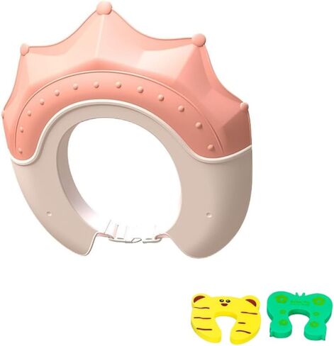 قبعة استحمام للأطفال، قناع استحمام للأطفال الصغار، قابل للتعديل، واقي لغسل شعر الطفل، درع حمام، قبعة للعيون والأذنين، حماية للرأس، شامبو استحمام، قبعة ناعمة للأطفال الصغار، الأطفال، الأطفال باللون الوردي in Kuwait