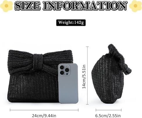 Lanpet القوس القش مخلب المحافظ للنساء الصيف حقيبة شاطئية عطلة المنسوجة Puese حقائب اليد لحفل زفاف رسمي in Kuwait