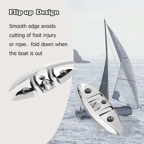 316 الفولاذ المقاوم للصدأ للطي المربط 6 بوصة قارب الوجه المربط، البحرية قابلة للطي سحب المربط، قارب قفص الاتهام الوجه المرابط، قارب حبل المربط مع السحابات، حزمة من 2 in Kuwait